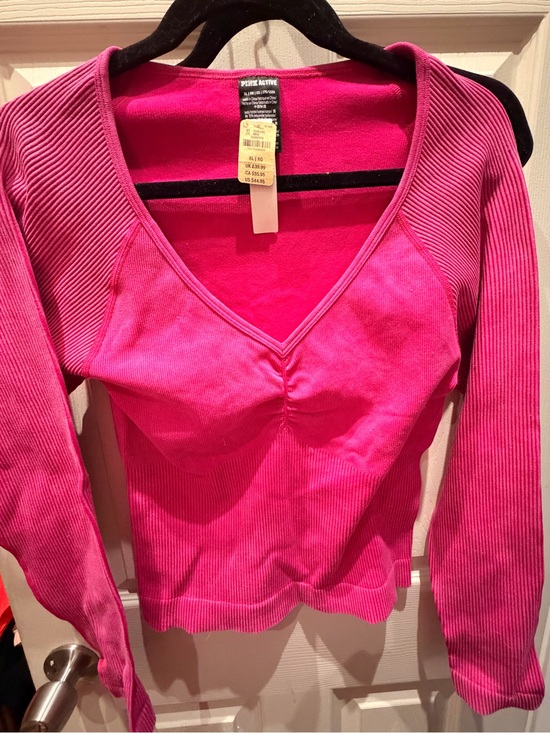 PINK Victoria's Secret Sweaters - Pink victorias secret Hot Pink Ribbed V-Neck Sweater